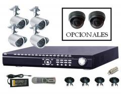 Kit de Monitoreo DVR 8CH+4 Cámaras Exteriores+Todos los Accesorios